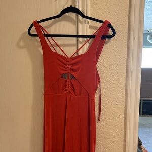Free People Vibrant Orange Backless Dress